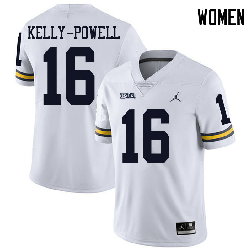 Jordan Brand Women #16 Jaylen Kelly-Powell Michigan Wolverines College Football Jerseys Sale-White